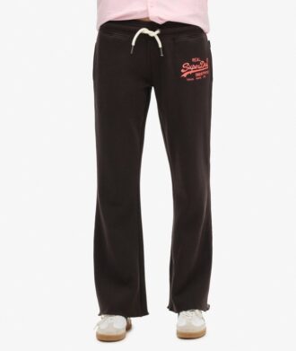 Pantalon de jogging évasé taille basse avec logo Vintage fluo