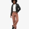 Pantalon en velours côtelé à taille mi-haute et jambes larges Pantalon en velours côtelé à taille mi-haute et jambes larges