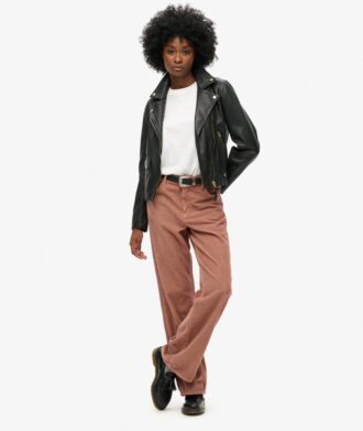 Pantalon en velours côtelé à taille mi-haute et jambes larges Pantalon en velours côtelé à taille mi-haute et jambes larges