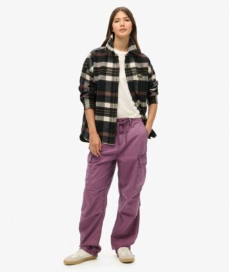 Pantalons cargo taille basse en parachute