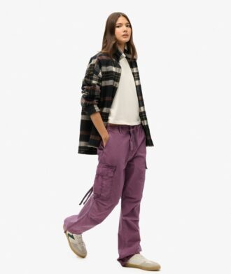 Pantalons cargo taille basse en parachute