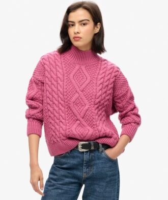 Polo en maille torsadée Aran