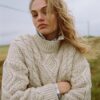 Polo en maille torsadée Aran