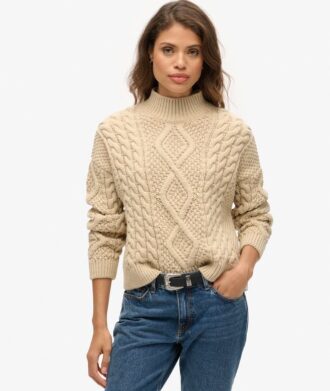 Polo en maille torsadée Aran