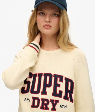 Pull ample à col rond et motif graphique en mailles