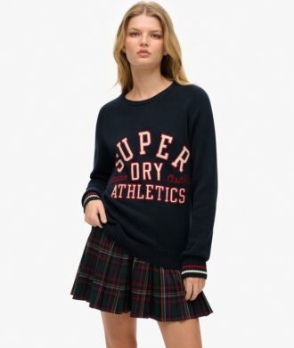 Pull ample à col rond et motif graphique en mailles