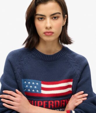 Pull à col rond en maille Americana