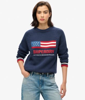Pull à col rond en maille Americana