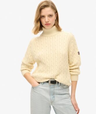 Pull à col roulé ample et torsadé
