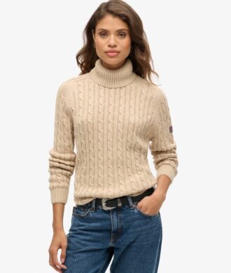 Pull à col roulé ample et torsadé