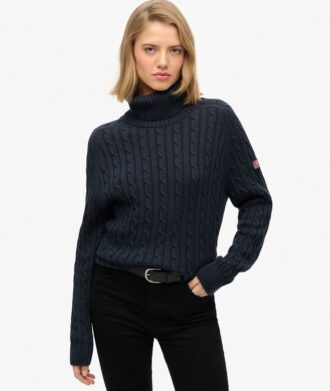 Pull à col roulé ample et torsadé