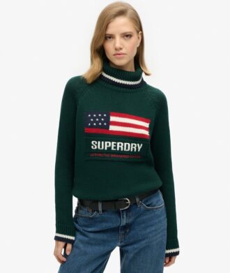 Pull à col roulé en maille Americana