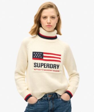 Pull à col roulé en maille Americana