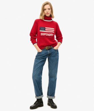 Pull à col roulé en maille Americana