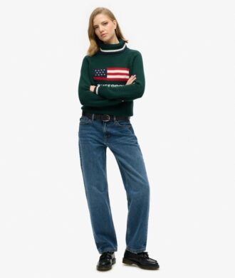 Pull à col roulé en maille Americana