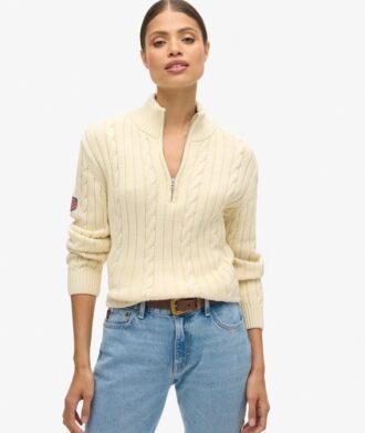 Pull de rugby en maille à demi-fermeture éclair