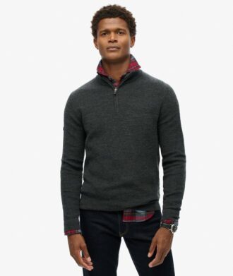Pull demi-zip en laine mérinos