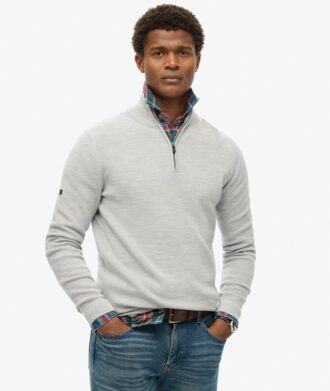 Pull demi-zip en laine mérinos Pull demi-zip en laine mérinos