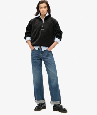 Pull à demi-zip en velours Country Club