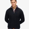 Pull à demi-zip Jacob en maille torsadée Pull à demi-zip Jacob en maille torsadée