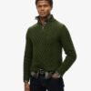 Pull à demi-zip Jacob en maille torsadée Pull à demi-zip Jacob en maille torsadée
