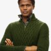 Pull à demi-zip Jacob en maille torsadée Pull à demi-zip Jacob en maille torsadée