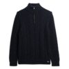 Pull à demi-zip Jacob en maille torsadée Pull à demi-zip Jacob en maille torsadée