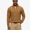 Pull demi-zip Vintage Jacob en maille torsadée Pull demi-zip Vintage Jacob en maille torsadée