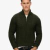 Pull demi-zip Vintage Jacob en maille torsadée Pull demi-zip Vintage Jacob en maille torsadée