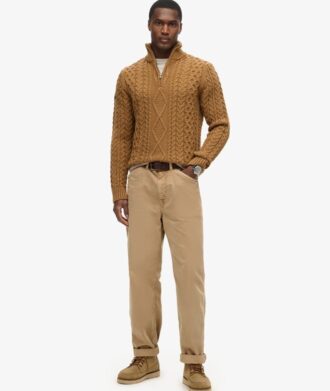 Pull demi-zip Vintage Jacob en maille torsadée