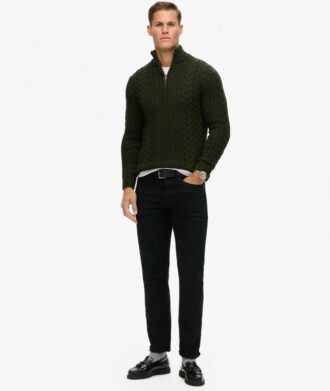 Pull demi-zip Vintage Jacob en maille torsadée