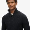 Pull demi-zip Vintage Jacob en maille torsadée Pull demi-zip Vintage Jacob en maille torsadée