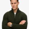 Pull demi-zip Vintage Jacob en maille torsadée Pull demi-zip Vintage Jacob en maille torsadée