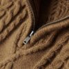 Pull demi-zip Vintage Jacob en maille torsadée Pull demi-zip Vintage Jacob en maille torsadée