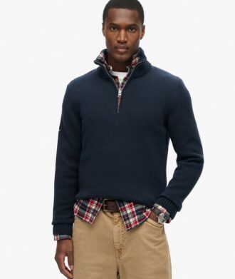Pull en maille à demi-zip Cotton Classics Pull en maille à demi-zip Cotton Classics