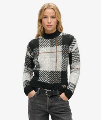 Pull en maille à motifs carrés