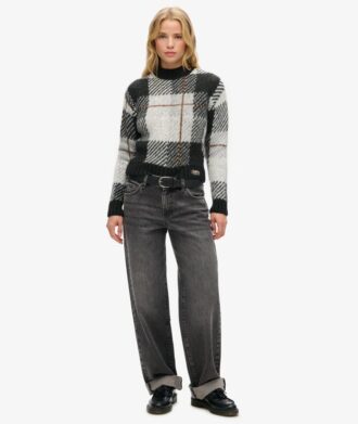 Pull en maille à motifs carrés