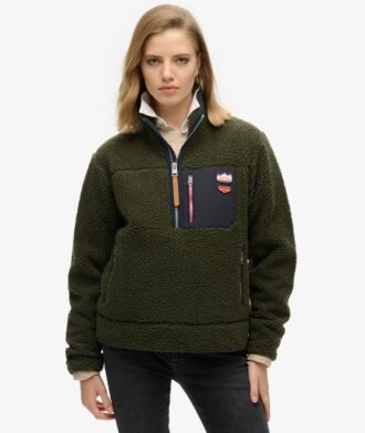 Pull en molleton Vintage rétro à demi-zip