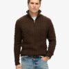 Pull Vintage Jacob à demi-zip en maille torsadée Pull Vintage Jacob à demi-zip en maille torsadée