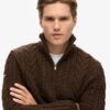 Pull Vintage Jacob à demi-zip en maille torsadée Pull Vintage Jacob à demi-zip en maille torsadée