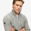 Pull Vintage Jacob à demi-zip en maille torsadée Pull Vintage Jacob à demi-zip en maille torsadée