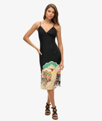 Robe caraco midi imprimée