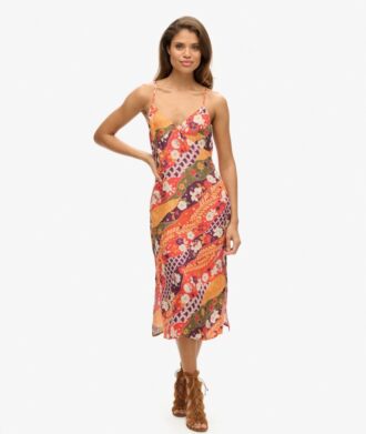 Robe caraco midi imprimée
