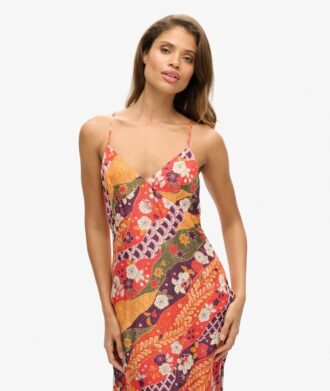 Robe caraco midi imprimée