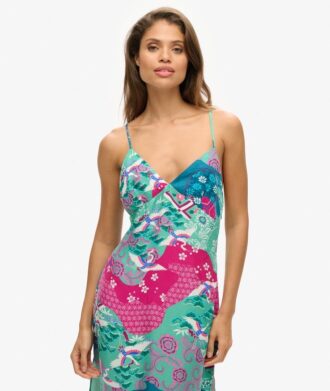 Robe caraco midi imprimée