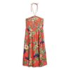 Robe de plage mi-longue smockée Robe de plage mi-longue smockée