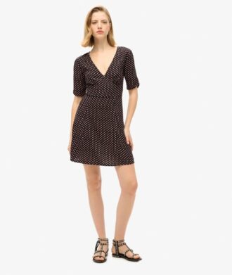 Robe de shorts à manches courtes imprimée