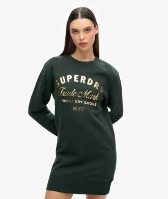 Robe en jersey avec logo métallisé de luxe