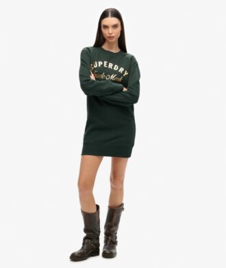 Robe en jersey avec logo métallisé de luxe