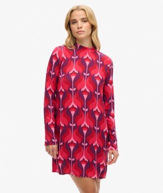 Robe imprimée à manches longues
